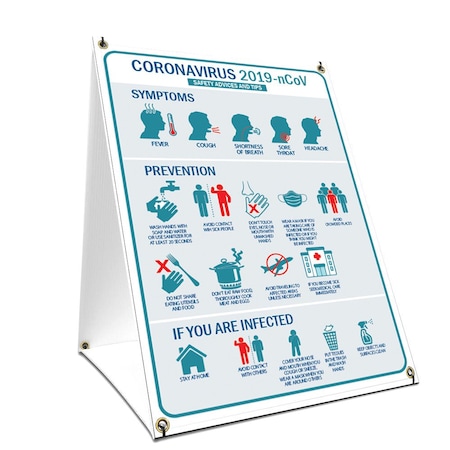Signmission Flu Sign, Advice And Tips, 18in x 24in A-frame Heavy Duty, 24" W, 18" L, Advice And Tips OS-NS-SBC-1824-25589